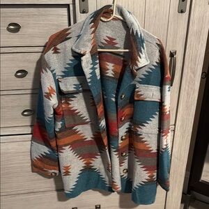 Chic Soul Gray and Tan Utility Jacket Southwestern Style